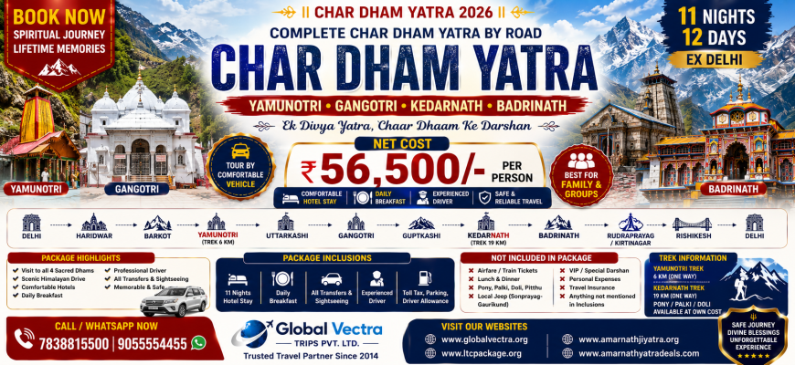 Complete Char Dham Yatra by Road – Ex Delhi/ Haridwar