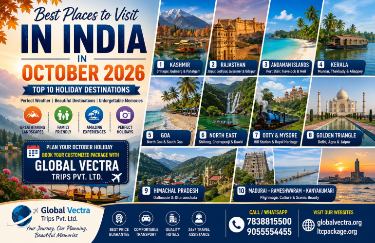 Best Places to Visit in India in October 2026 – Top 10 Holiday Destinations